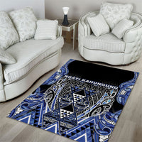 Aotearoa Ngati Kahungunu Area Rug Maori Tribal Blue Paua Shell Pattern DT05 - Polynesian Pride