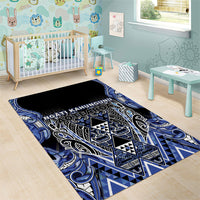 Aotearoa Ngati Kahungunu Area Rug Maori Tribal Blue Paua Shell Pattern DT05 - Polynesian Pride