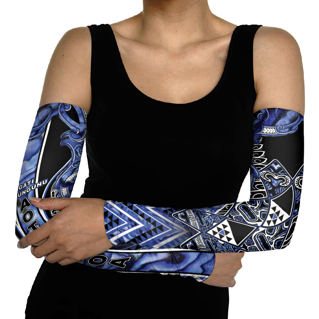 Aotearoa Ngati Kahungunu Arm Sleeves Maori Tribal Blue Paua Shell Pattern DT05 - Polynesian Pride
