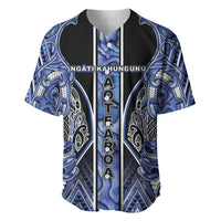 Aotearoa Ngati Kahungunu Baseball Jersey Maori Tribal Blue Paua Shell Pattern DT05 Blue - Polynesian Pride