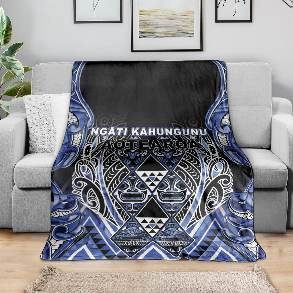 Aotearoa Ngati Kahungunu Blanket Maori Tribal Blue Paua Shell Pattern DT05 - Polynesian Pride