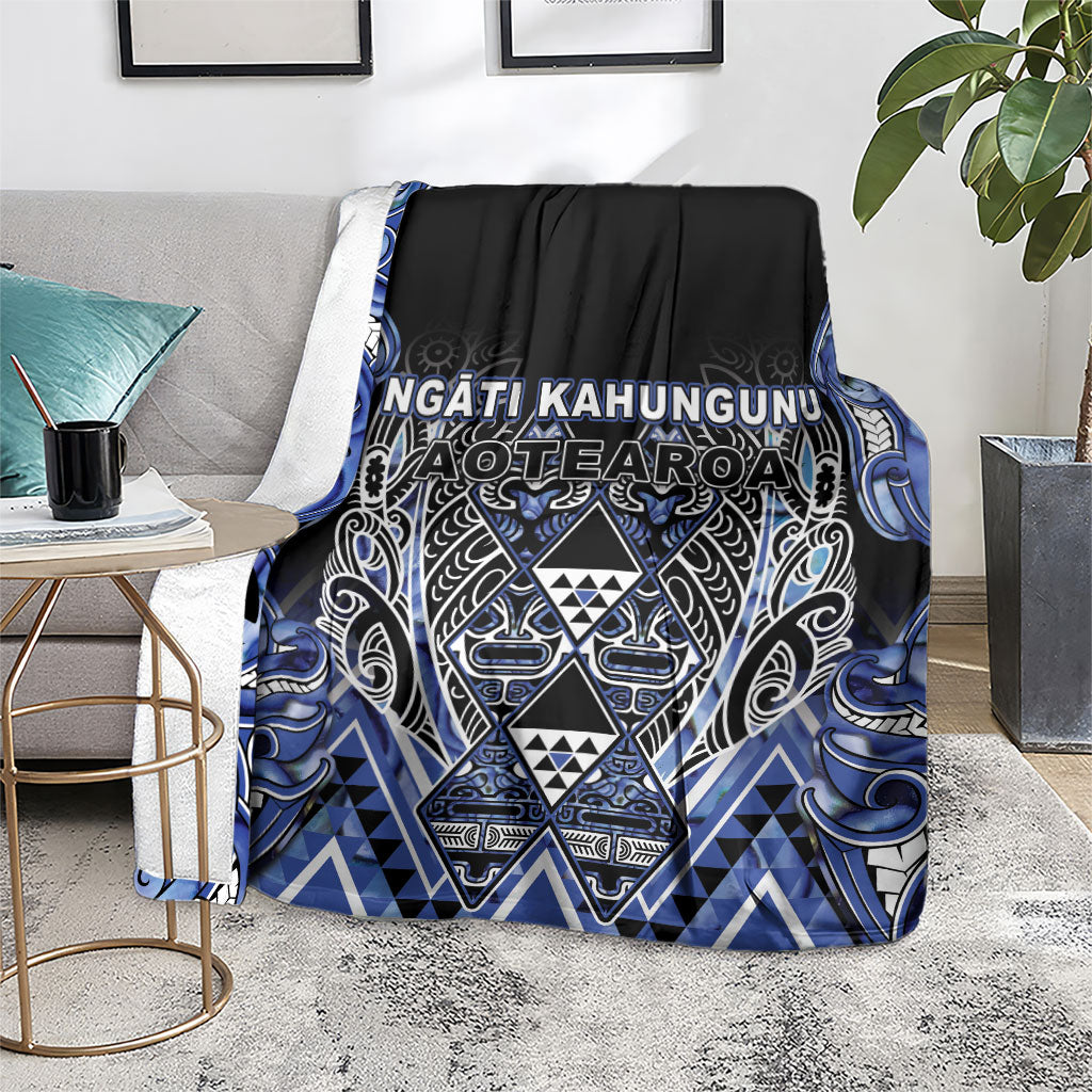 Aotearoa Ngati Kahungunu Blanket Maori Tribal Blue Paua Shell Pattern DT05 - Polynesian Pride