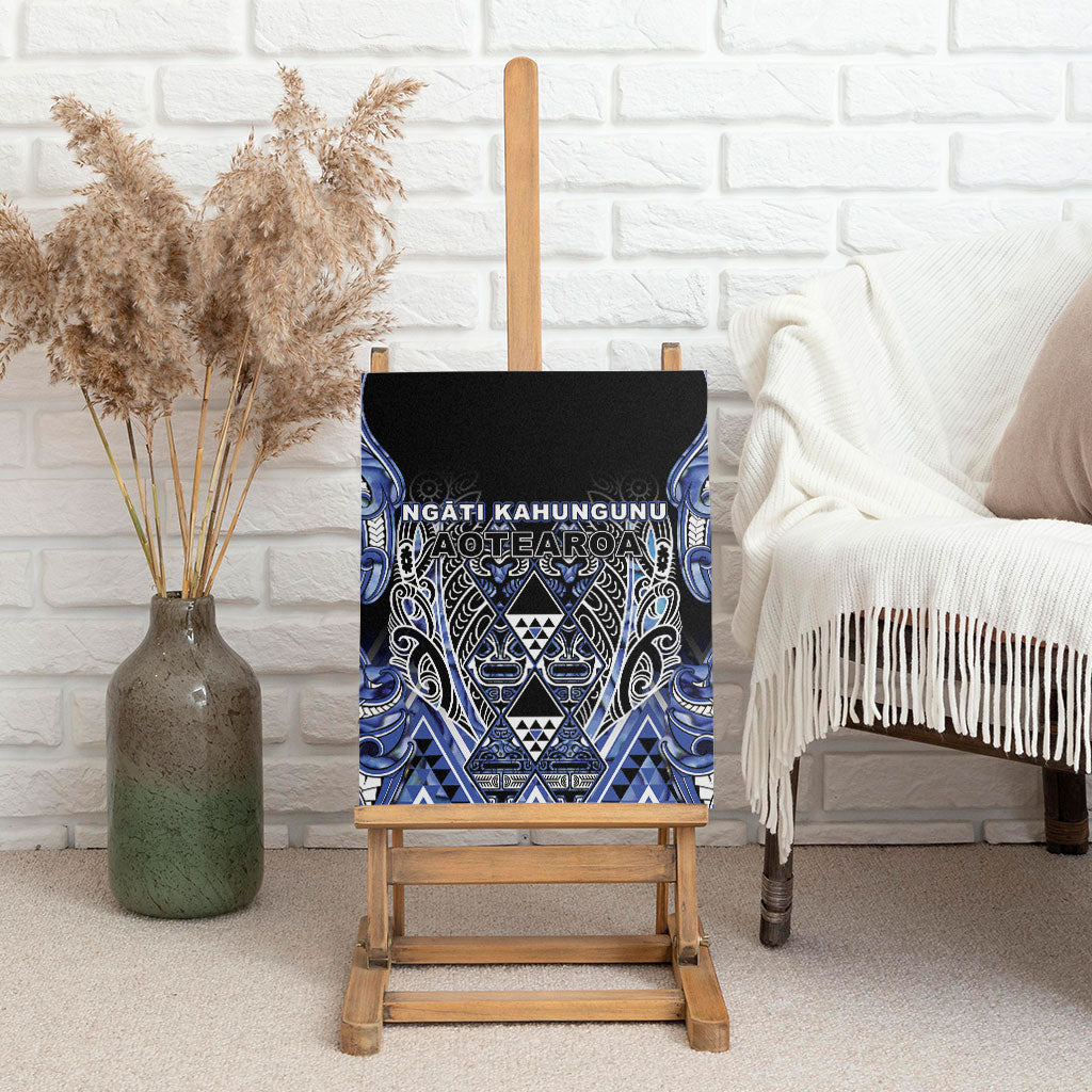 Aotearoa Ngati Kahungunu Canvas Wall Art Maori Tribal Blue Paua Shell Pattern DT05 - Polynesian Pride