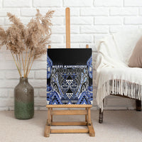 Aotearoa Ngati Kahungunu Canvas Wall Art Maori Tribal Blue Paua Shell Pattern DT05 - Polynesian Pride
