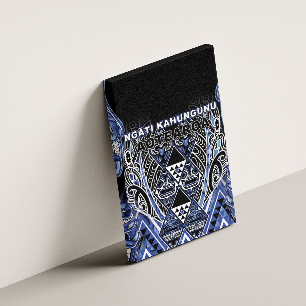 Aotearoa Ngati Kahungunu Canvas Wall Art Maori Tribal Blue Paua Shell Pattern DT05 - Polynesian Pride