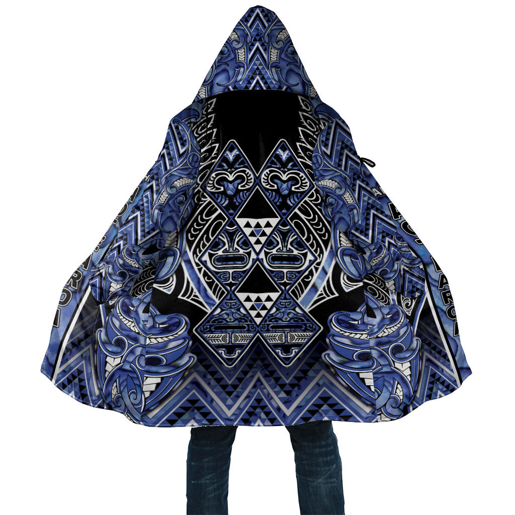Aotearoa Ngati Kahungunu Cloak Maori Tribal Blue Paua Shell Pattern