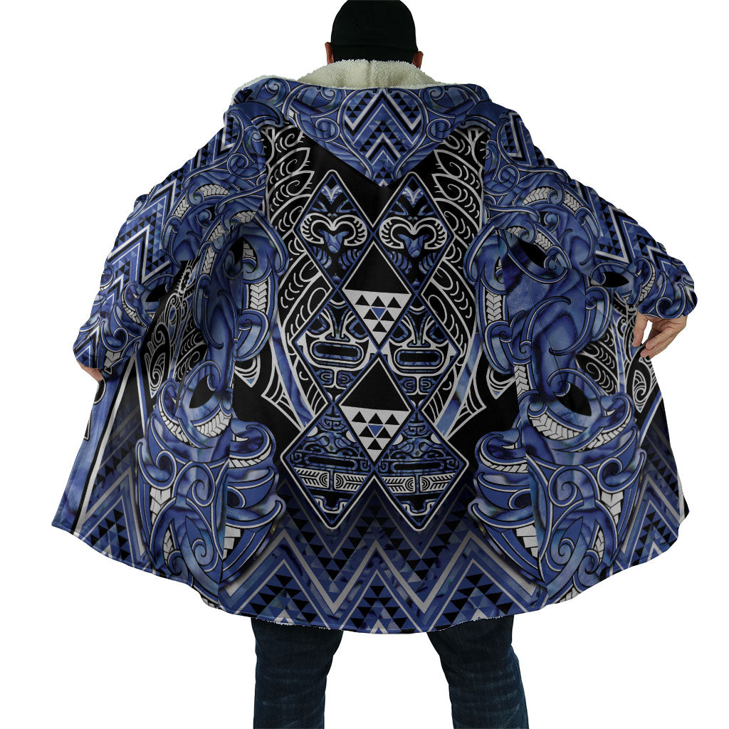 Aotearoa Ngati Kahungunu Cloak Maori Tribal Blue Paua Shell Pattern DT05 - Polynesian Pride