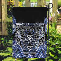 Aotearoa Ngati Kahungunu Garden Flag Maori Tribal Blue Paua Shell Pattern DT05 Garden Flag Blue - Polynesian Pride