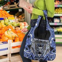 Aotearoa Ngati Kahungunu Grocery Bag Maori Tribal Blue Paua Shell Pattern DT05 - Polynesian Pride