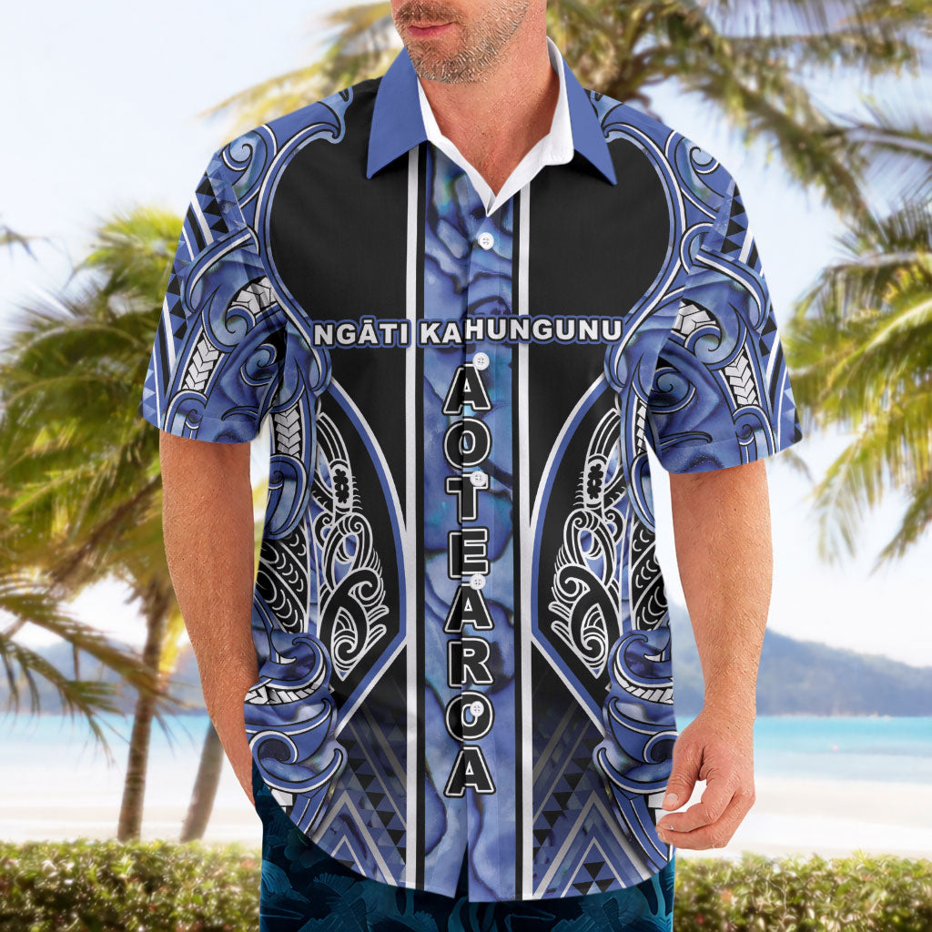 Aotearoa Ngati Kahungunu Hawaiian Shirt Maori Tribal Blue Paua Shell Pattern DT05 - Polynesian Pride