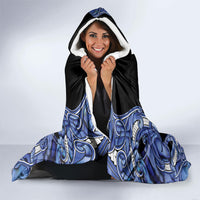 Aotearoa Ngati Kahungunu Hooded Blanket Maori Tribal Blue Paua Shell Pattern DT05 - Polynesian Pride