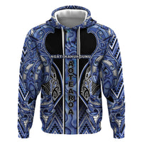 Aotearoa Ngati Kahungunu Hoodie Maori Tribal Blue Paua Shell Pattern DT05 Pullover Hoodie Blue - Polynesian Pride