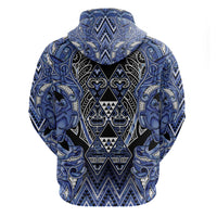 Aotearoa Ngati Kahungunu Hoodie Maori Tribal Blue Paua Shell Pattern DT05 - Polynesian Pride