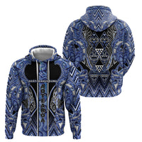 Aotearoa Ngati Kahungunu Hoodie Maori Tribal Blue Paua Shell Pattern DT05 - Polynesian Pride