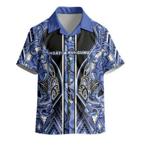 Aotearoa Ngati Kahungunu Kid Hawaiian Shirt Maori Tribal Blue Paua Shell Pattern DT05 - Polynesian Pride