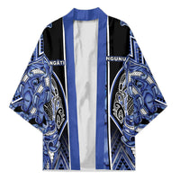 Aotearoa Ngati Kahungunu Kimono Maori Tribal Blue Paua Shell Pattern DT05 Unisex Blue - Polynesian Pride