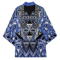 Aotearoa Ngati Kahungunu Kimono Maori Tribal Blue Paua Shell Pattern DT05 - Polynesian Pride