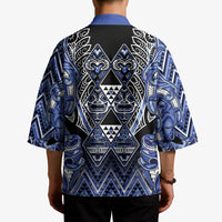 Aotearoa Ngati Kahungunu Kimono Maori Tribal Blue Paua Shell Pattern DT05 - Polynesian Pride