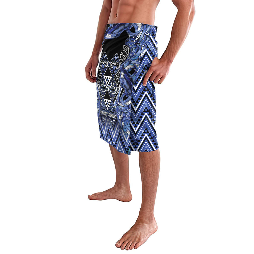 Aotearoa Ngati Kahungunu Lavalava Maori Tribal Blue Paua Shell Pattern DT05 - Polynesian Pride