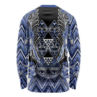 Aotearoa Ngati Kahungunu Long Sleeve Shirt Maori Tribal Blue Paua Shell Pattern DT05 - Polynesian Pride