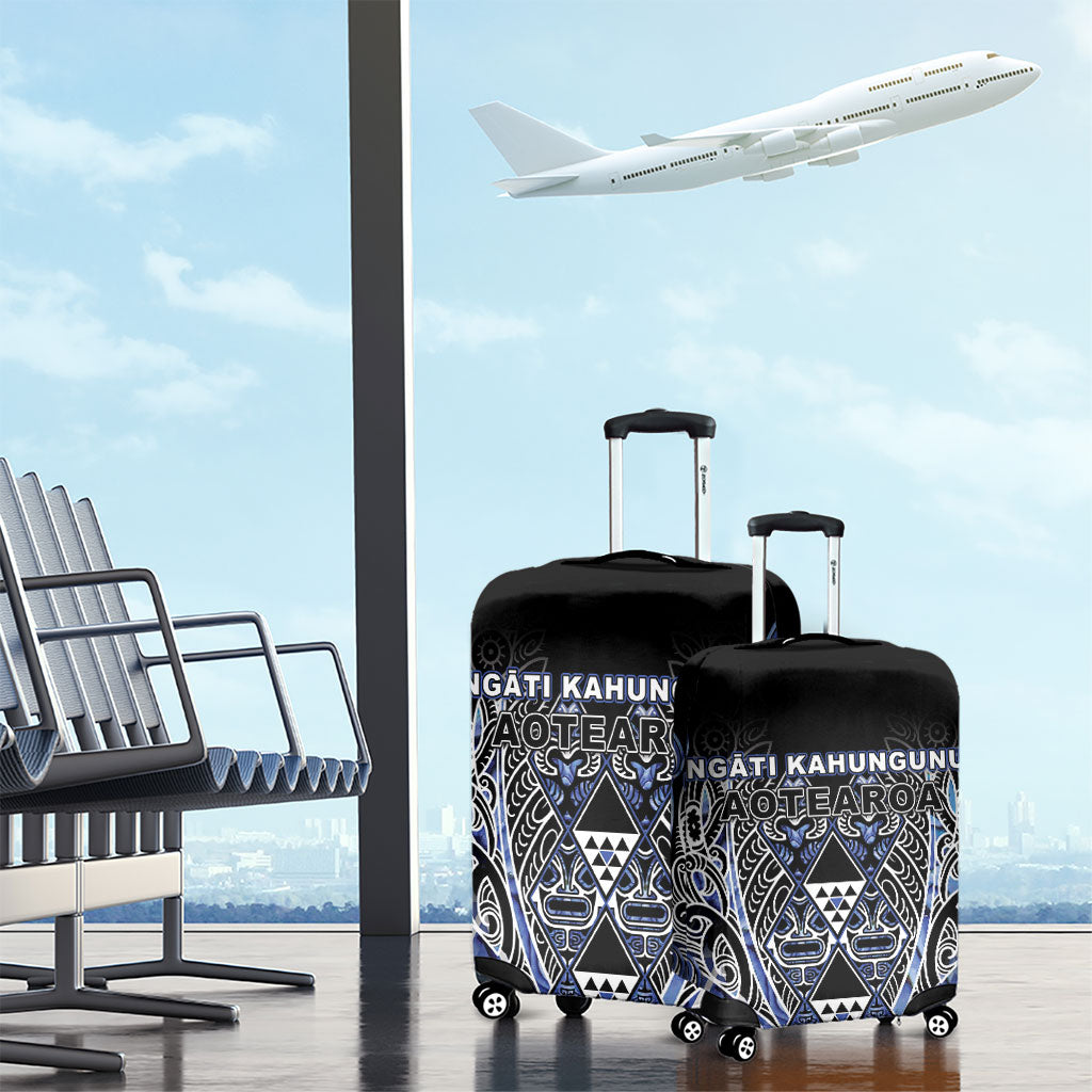 Aotearoa Ngati Kahungunu Luggage Cover Maori Tribal Blue Paua Shell Pattern DT05 - Polynesian Pride