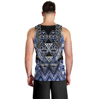Aotearoa Ngati Kahungunu Men Tank Top Maori Tribal Blue Paua Shell Pattern DT05 - Polynesian Pride
