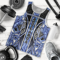 Aotearoa Ngati Kahungunu Men Tank Top Maori Tribal Blue Paua Shell Pattern DT05 - Polynesian Pride