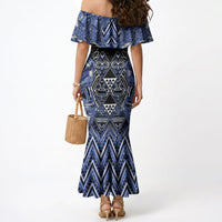 Aotearoa Ngati Kahungunu Mermaid Dress Maori Tribal Blue Paua Shell Pattern DT05 - Polynesian Pride