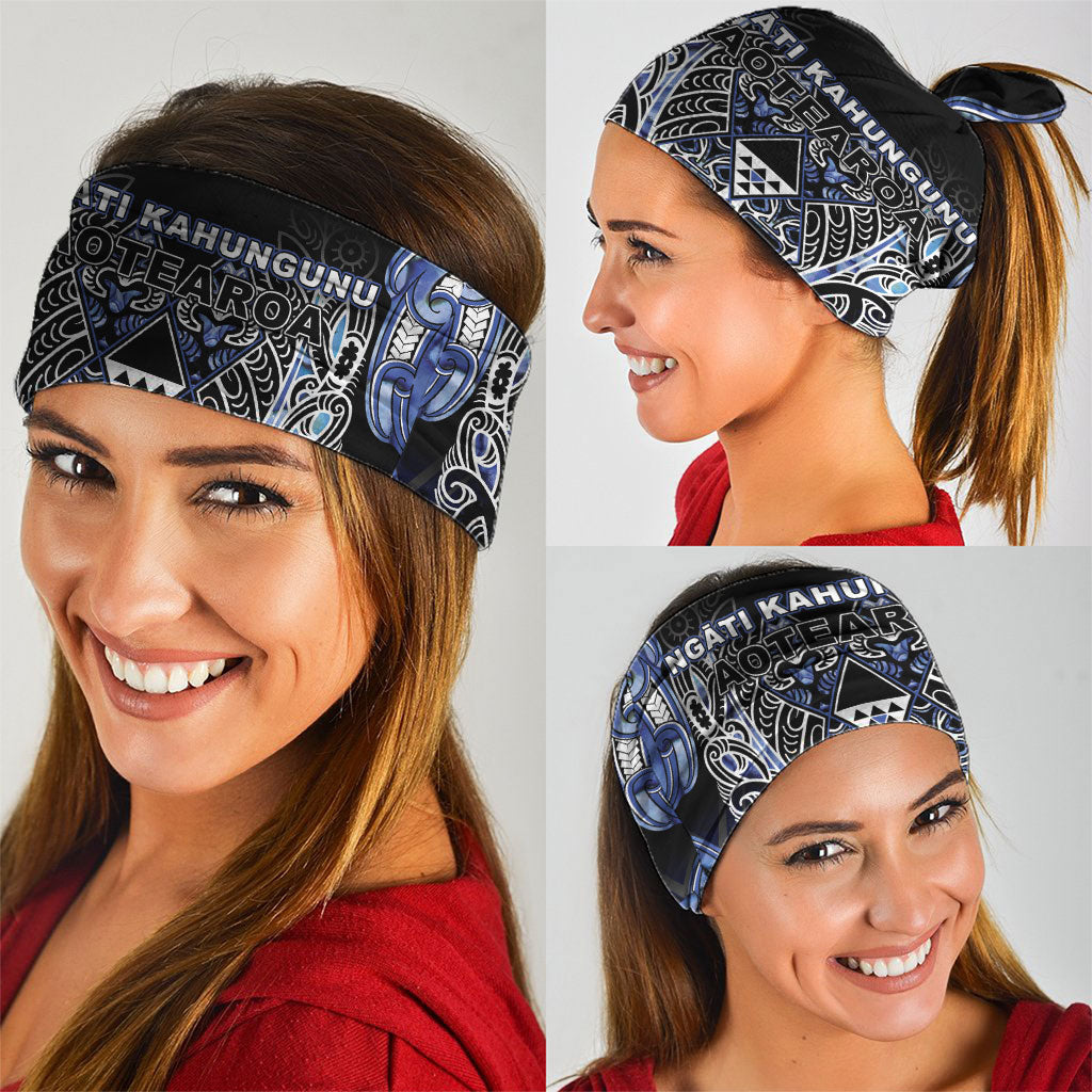 Aotearoa Ngati Kahungunu Neck Gaiter Maori Tribal Blue Paua Shell Pattern DT05 - Polynesian Pride