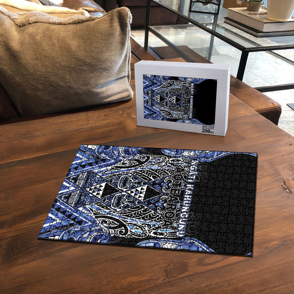 Aotearoa Ngati Kahungunu Puzzle Maori Tribal Blue Paua Shell Pattern DT05 - Polynesian Pride
