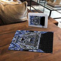 Aotearoa Ngati Kahungunu Puzzle Maori Tribal Blue Paua Shell Pattern DT05 - Polynesian Pride