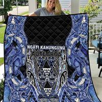 Aotearoa Ngati Kahungunu Quilt Maori Tribal Blue Paua Shell Pattern DT05 Blue - Polynesian Pride