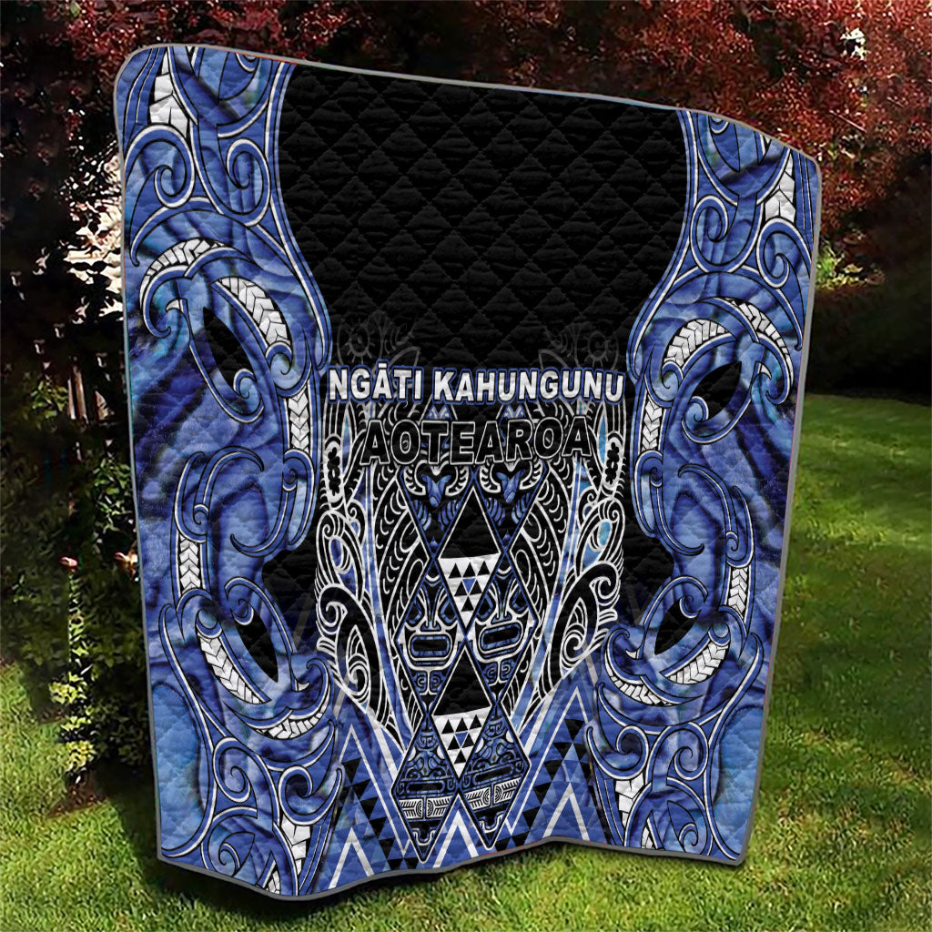Aotearoa Ngati Kahungunu Quilt Maori Tribal Blue Paua Shell Pattern DT05 - Polynesian Pride