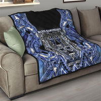 Aotearoa Ngati Kahungunu Quilt Maori Tribal Blue Paua Shell Pattern DT05 - Polynesian Pride