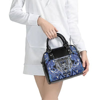 Aotearoa Ngati Kahungunu Shoulder Handbag Maori Tribal Blue Paua Shell Pattern DT05 - Polynesian Pride