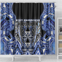 Aotearoa Ngati Kahungunu Shower Curtain Maori Tribal Blue Paua Shell Pattern DT05 - Polynesian Pride