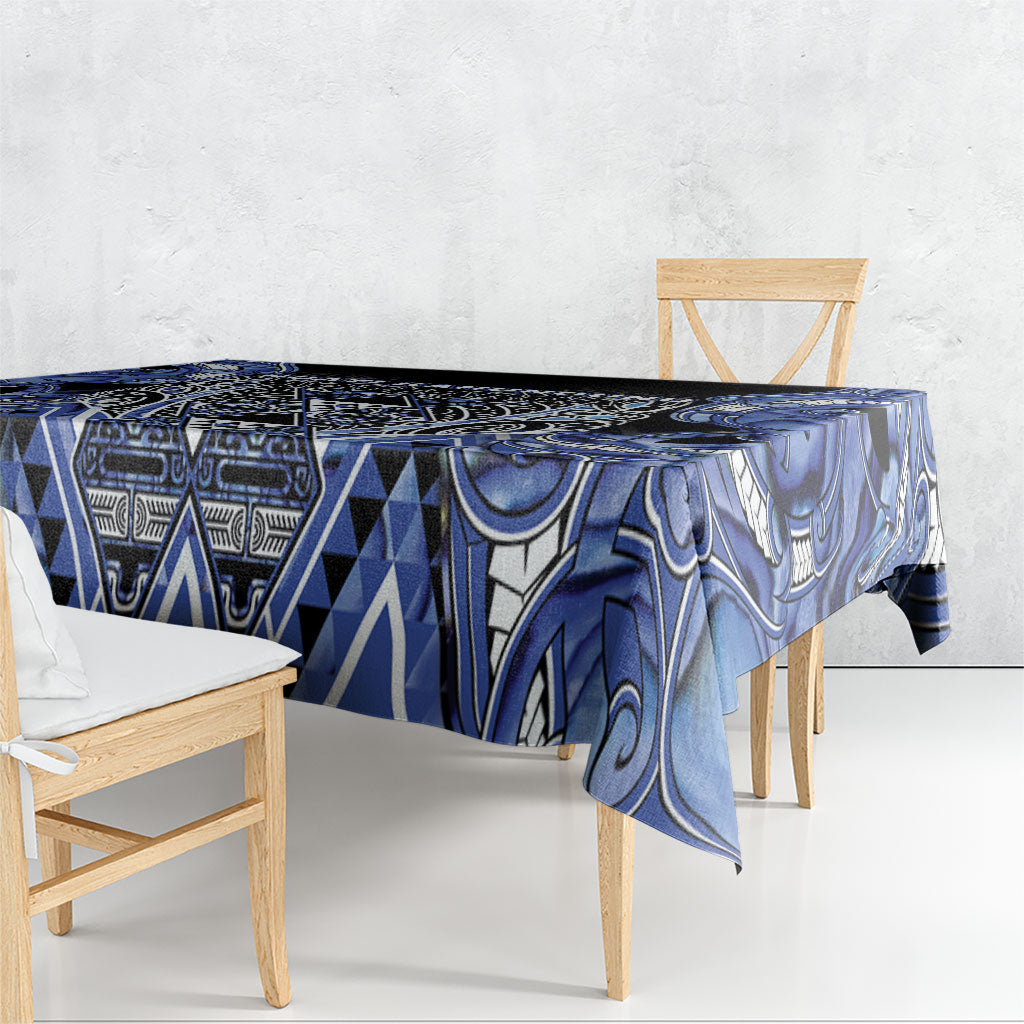 Aotearoa Ngati Kahungunu Tablecloth Maori Tribal Blue Paua Shell Pattern DT05 - Polynesian Pride