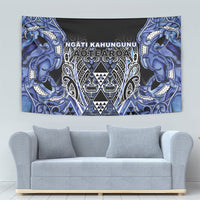 Aotearoa Ngati Kahungunu Tapestry Maori Tribal Blue Paua Shell Pattern DT05 - Polynesian Pride