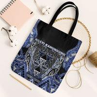 Aotearoa Ngati Kahungunu Tote Bag Maori Tribal Blue Paua Shell Pattern DT05 Black Strap One Size Blue - Polynesian Pride