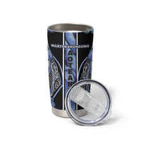 Aotearoa Ngati Kahungunu Tumbler Cup Maori Tribal Blue Paua Shell Pattern DT05 - Polynesian Pride