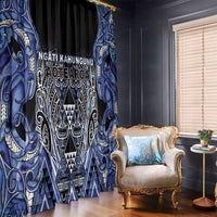Aotearoa Ngati Kahungunu Window Curtain Maori Tribal Blue Paua Shell Pattern DT05 - Polynesian Pride