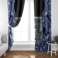 Aotearoa Ngati Kahungunu Window Curtain Maori Tribal Blue Paua Shell Pattern DT05 - Polynesian Pride