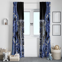 Aotearoa Ngati Kahungunu Window Curtain Maori Tribal Blue Paua Shell Pattern DT05 - Polynesian Pride