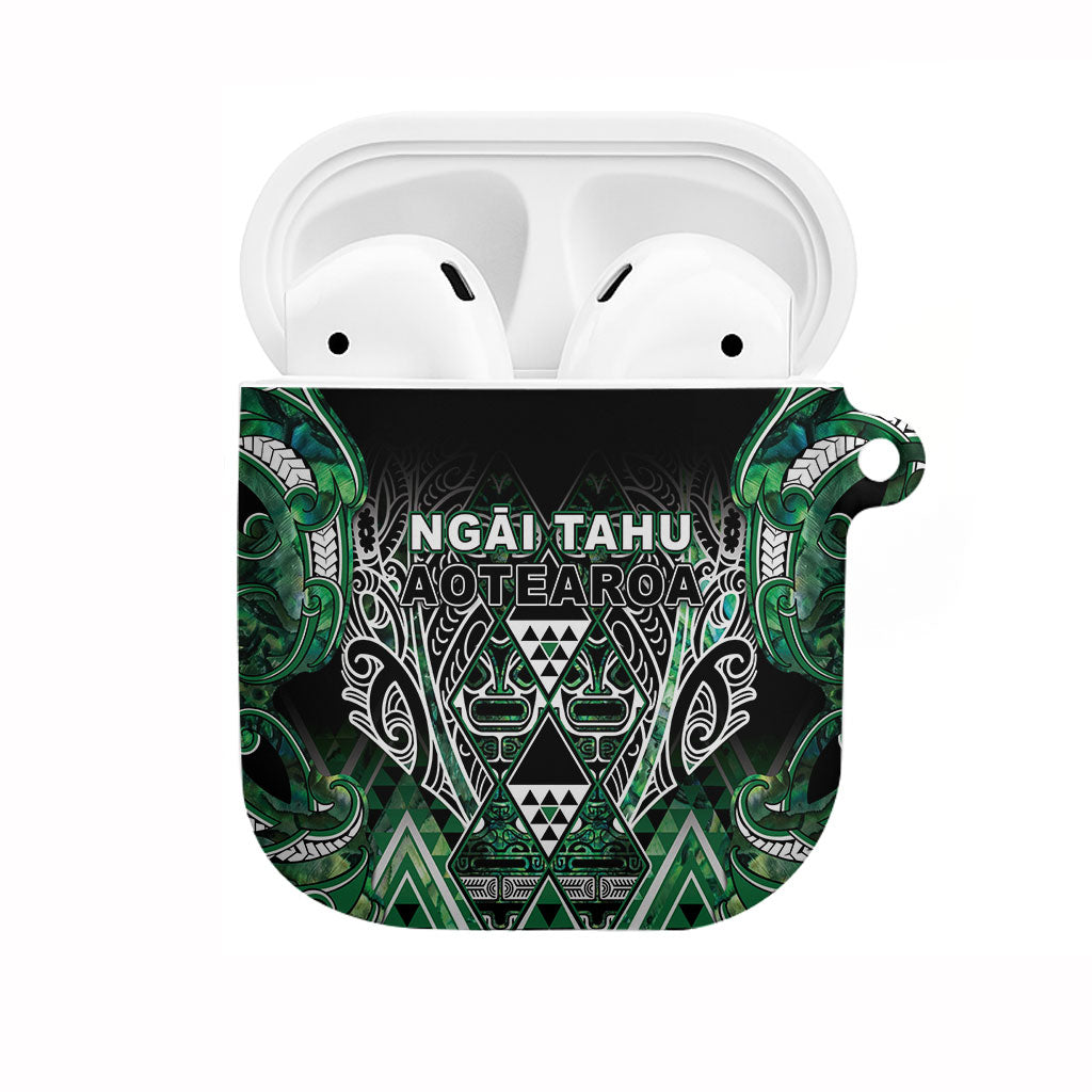 Aotearoa Ngai Tahu AirPods Case Maori Tribal Dark Green Paua Shell Pattern DT05 Green - Polynesian Pride