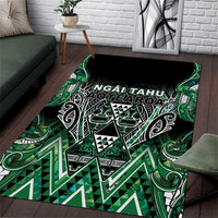 Aotearoa Ngai Tahu Area Rug Maori Tribal Dark Green Paua Shell Pattern DT05 Green - Polynesian Pride