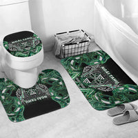 Aotearoa Ngai Tahu Bathroom Set Maori Tribal Dark Green Paua Shell Pattern DT05 Mat Set Only (3 pcs) One Size Green - Polynesian Pride