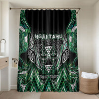 Aotearoa Ngai Tahu Bathroom Set Maori Tribal Dark Green Paua Shell Pattern DT05 Shower Curtain Only Green - Polynesian Pride