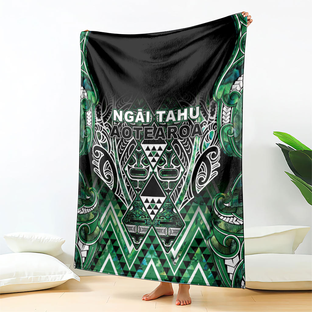 Aotearoa Ngai Tahu Blanket Maori Tribal Dark Green Paua Shell Pattern DT05 - Polynesian Pride