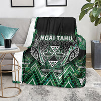 Aotearoa Ngai Tahu Blanket Maori Tribal Dark Green Paua Shell Pattern DT05 - Polynesian Pride