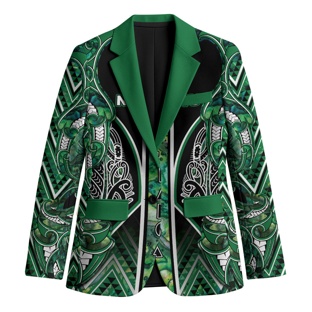 Aotearoa Ngai Tahu Blazer Maori Tribal Dark Green Paua Shell Pattern DT05 Unisex Green - Polynesian Pride